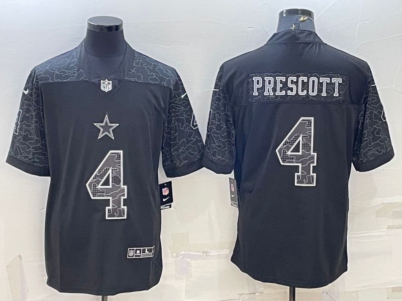 Men Dallas Cowboys #4 Prescott Black Reflector 2022 Nike Limited NFL Jersey
